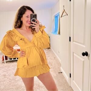 Nativozza Pink Cotton Sexy Mini Dress Small